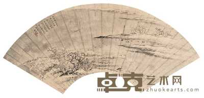 钱维乔 山水 扇面 19×53.5cm